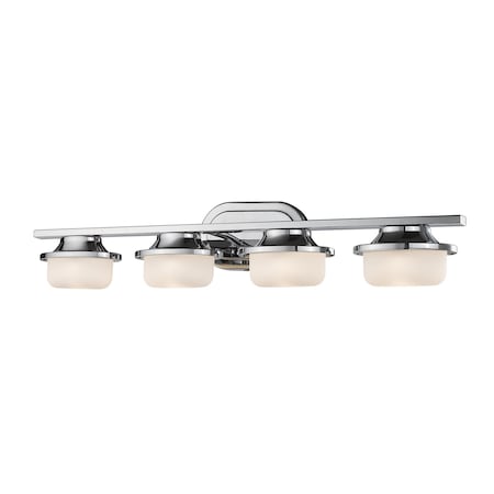 Z-Lite Optum 4 Light Vanity, Chrome & Matte Opal 1917-4V-CH-LED